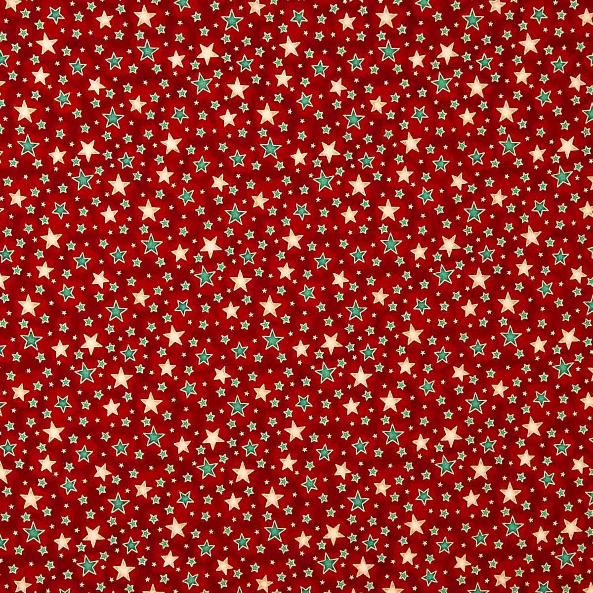 Weihnachten Popeline Sterne Rot - Ribes y Casals