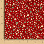 Weihnachten Popeline Sterne Rot - Ribes y Casals