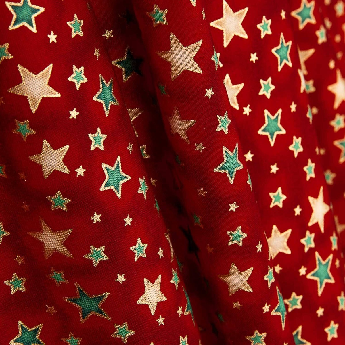 Weihnachten Popeline Sterne Rot - Ribes y Casals