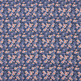 Reststück Perkal-Baumwolle mit Blumenmuster auf blauem Hintergrund – verschiedene Maße x Breite 140 cm - Ribes y Casals