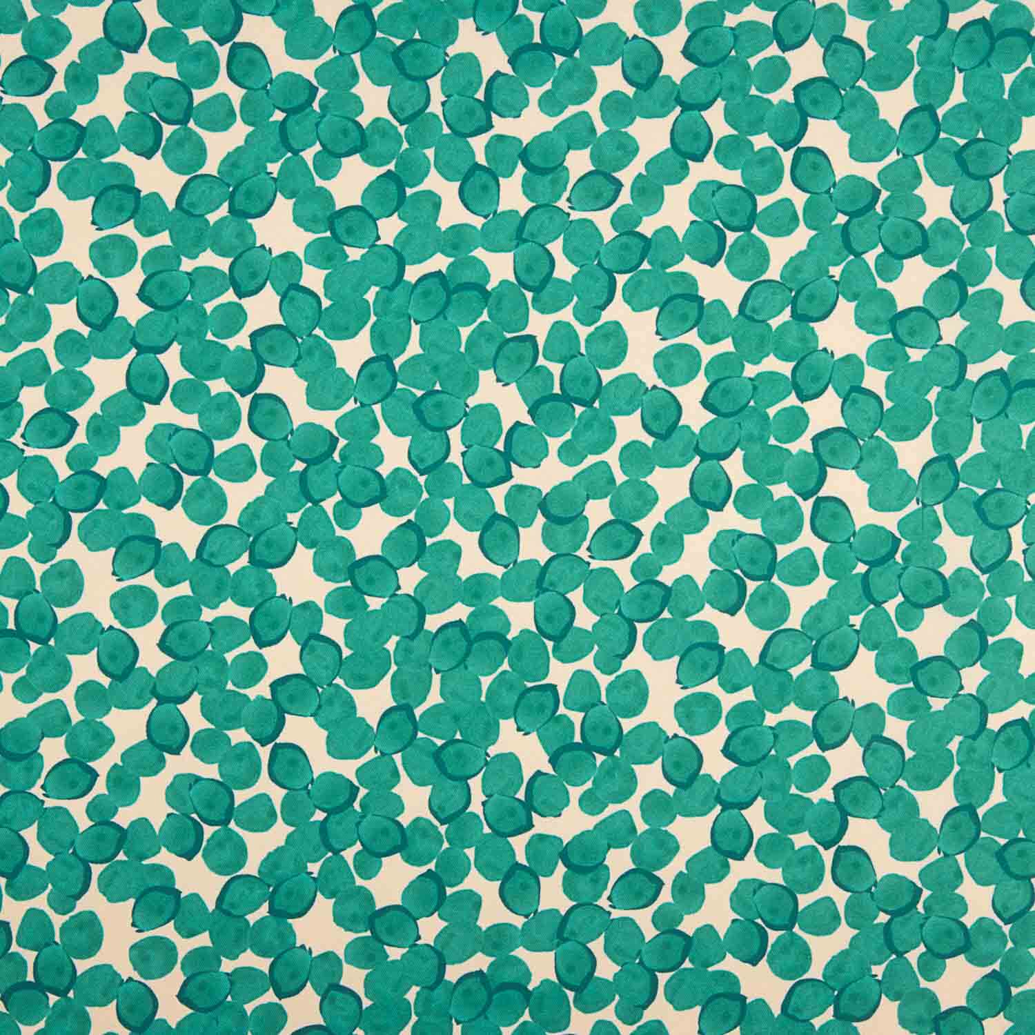 Satin aus Polyester mit Smaragd-Blattmuster - Ribes y Casals