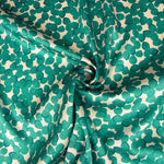 Satin aus Polyester mit Smaragd-Blattmuster - Ribes y Casals