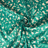 Satin aus Polyester mit Smaragd-Blattmuster - Ribes y Casals