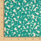 Satin aus Polyester mit Smaragd-Blattmuster - Ribes y Casals