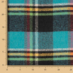 Mufflon Retal Türkis, Schwarz und Senf kariert 60 x 150 cm - Ribes y Casals