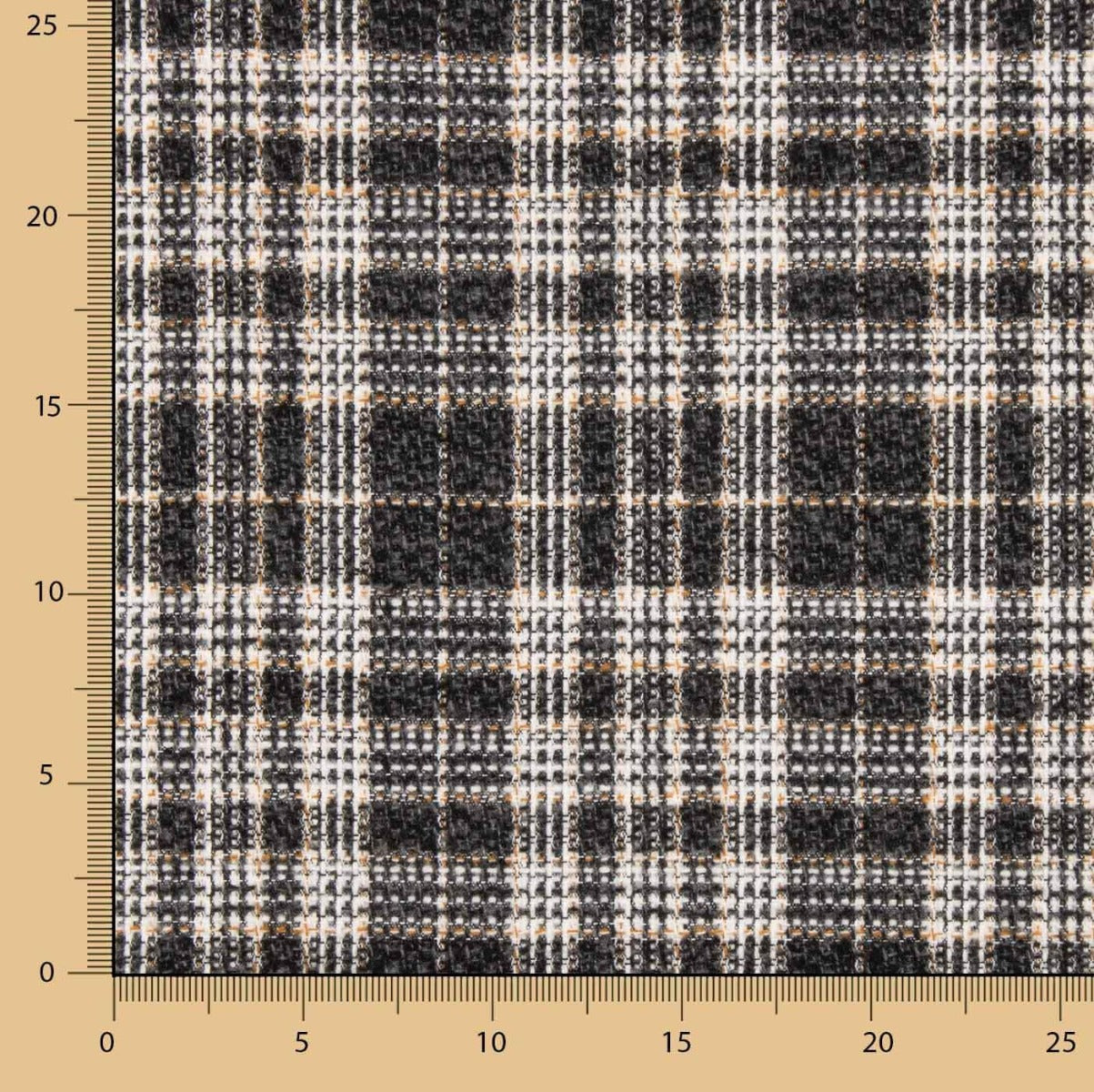 Restposten Mantelstoff schwarz mit Karos – verschiedene Maße x Breite 140 cm - Ribes y Casals