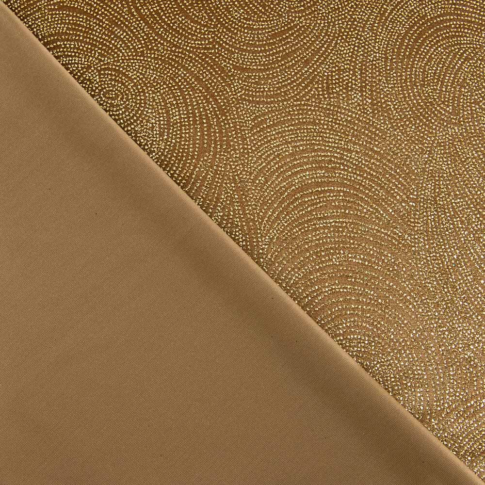 Stretch-Samt Glitter Geo Camel - Ribes y Casals
