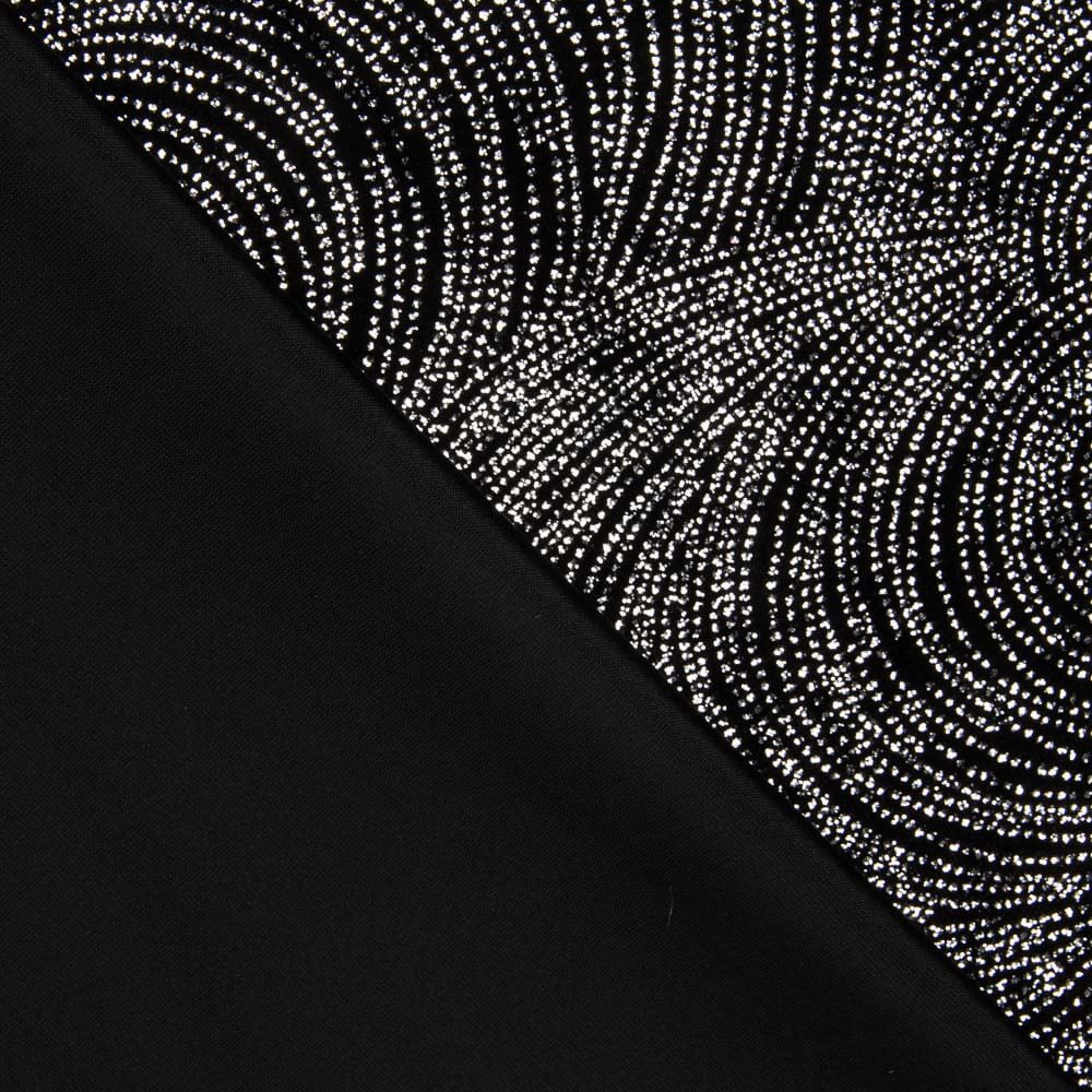 Stretch Samt Glitter Geo Stretch Samt Geo Schwarz - Ribes y Casals