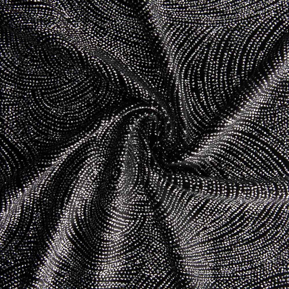 Stretch Samt Glitter Geo Stretch Samt Geo Schwarz - Ribes y Casals