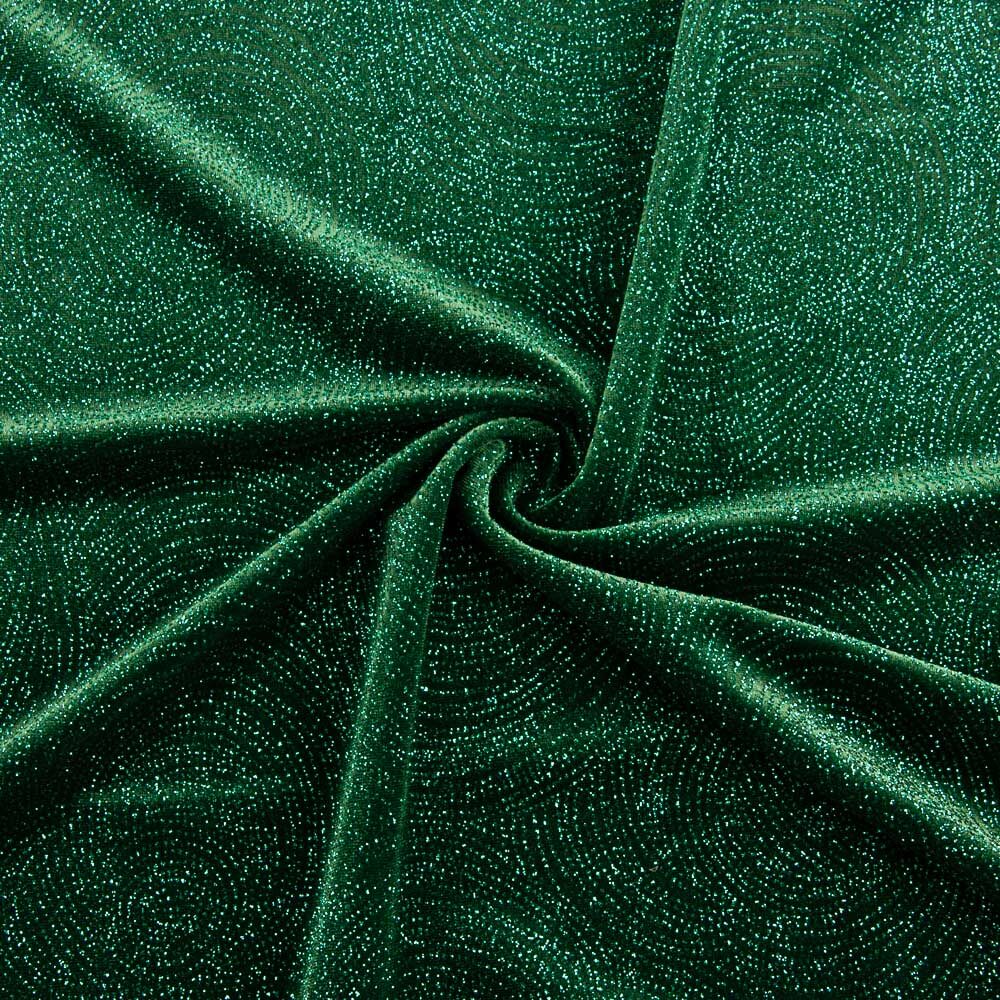 Stretch-Samt Glitter Geo Stretch-Velours Flaschengrün - Ribes y Casals