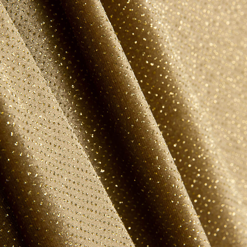 Stretch-Samt Glitter Camel - Ribes y Casals