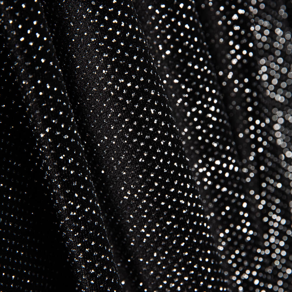Stretch-Samt Glitzer Schwarz - Ribes y Casals