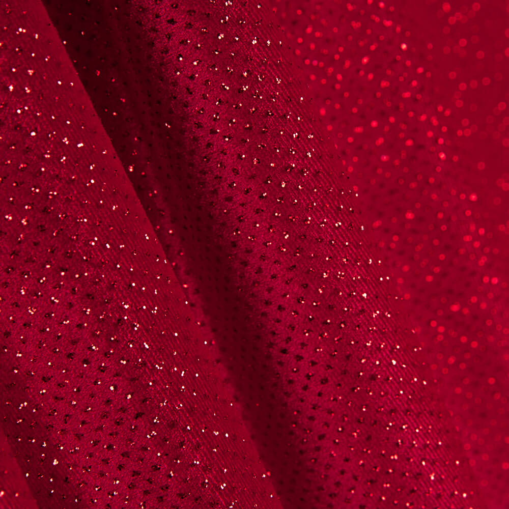 Rot glitzernder Stretch-Samt - Ribes y Casals
