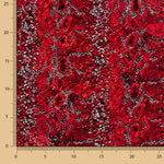Lycra-Reststück mit Tierflockdruck, rot – verschiedene Maße x Breite 140 cm - Ribes y Casals