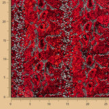 Lycra-Reststück mit Tierflockdruck, rot – verschiedene Maße x Breite 140 cm - Ribes y Casals