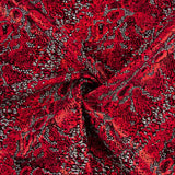 Lycra-Reststück mit Tierflockdruck, rot – verschiedene Maße x Breite 140 cm - Ribes y Casals