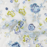 Tüll-Stickerei Pailletten-Stickerei Romance Blau - Ribes y Casals