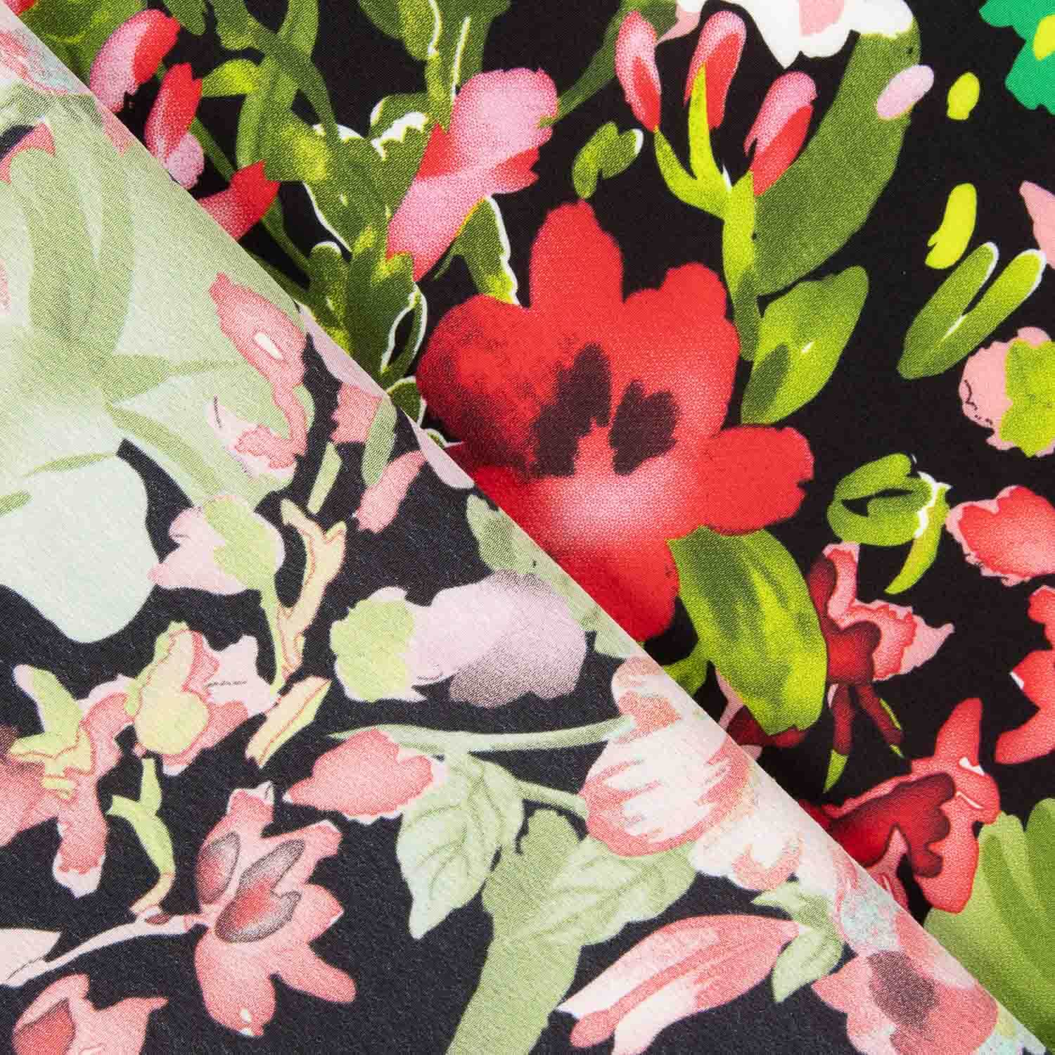 Koshibo Floral Print Schwarz - Ribes y Casals