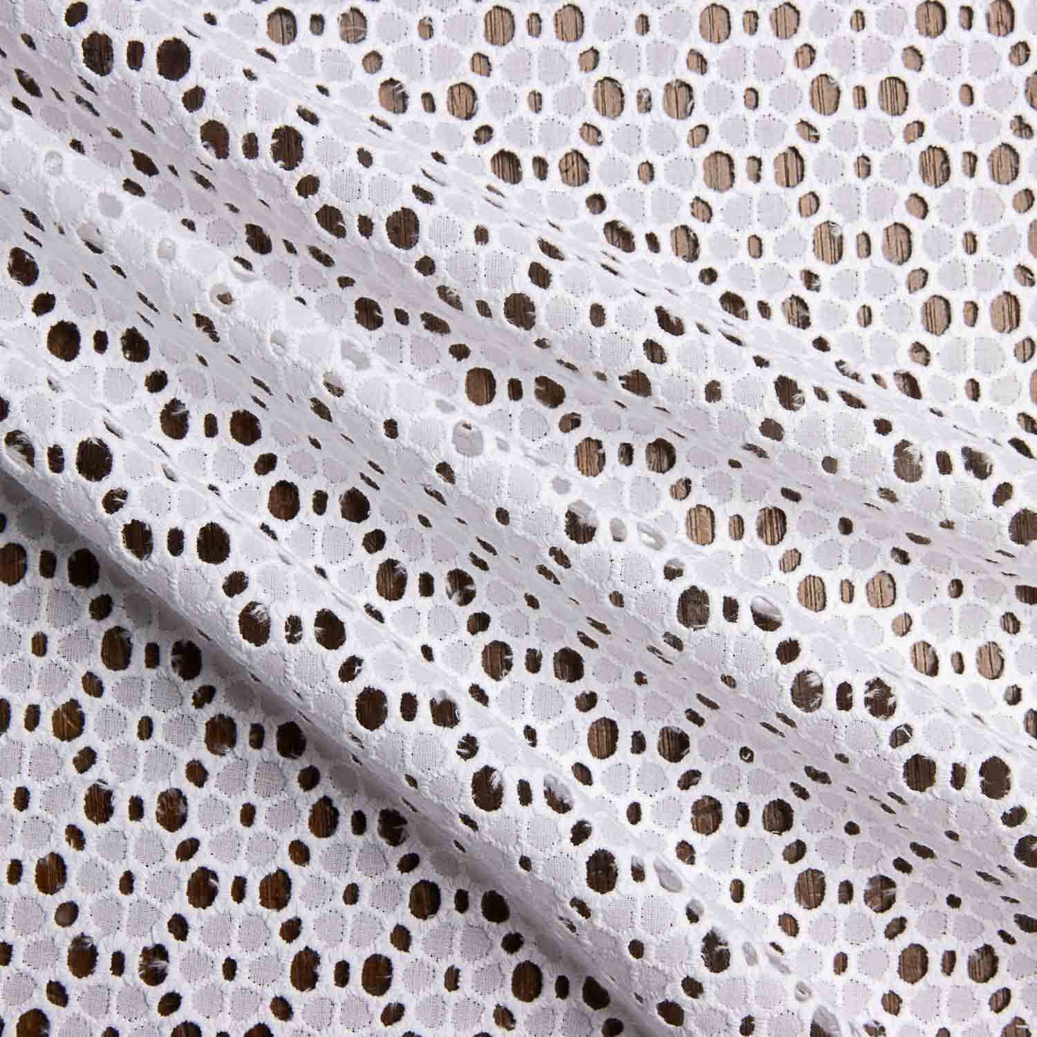 Swiss Embroidery Gänseblümchen Weiß Natur - Ribes y Casals