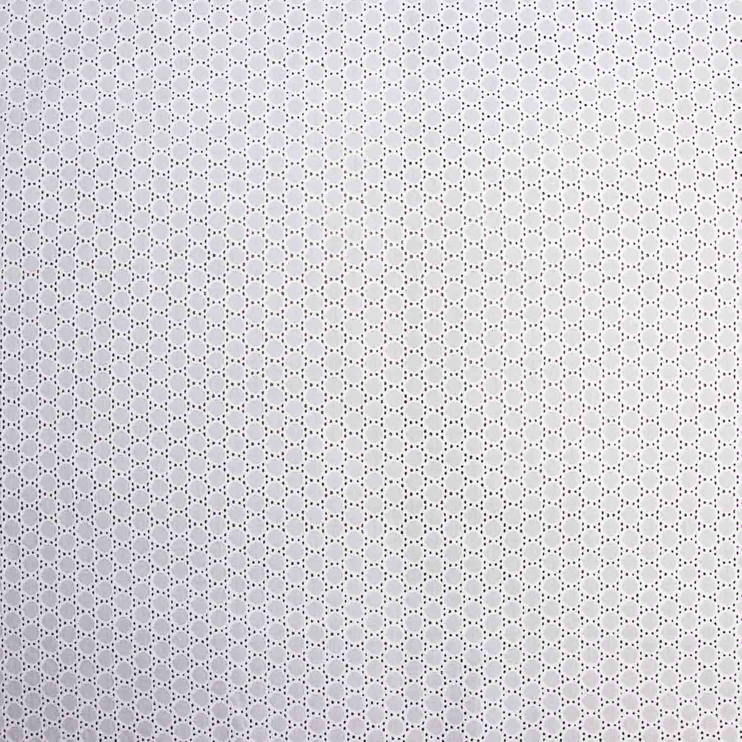 Swiss White Geometrische Stickerei Naturweiß - Ribes y Casals