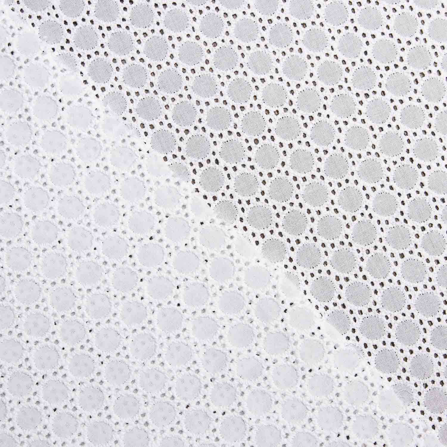 Swiss White Geometrische Stickerei Naturweiß - Ribes y Casals