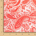 Satinstoff mit Coral Kashmir Print 120 x 140 cm. - Ribes y Casals