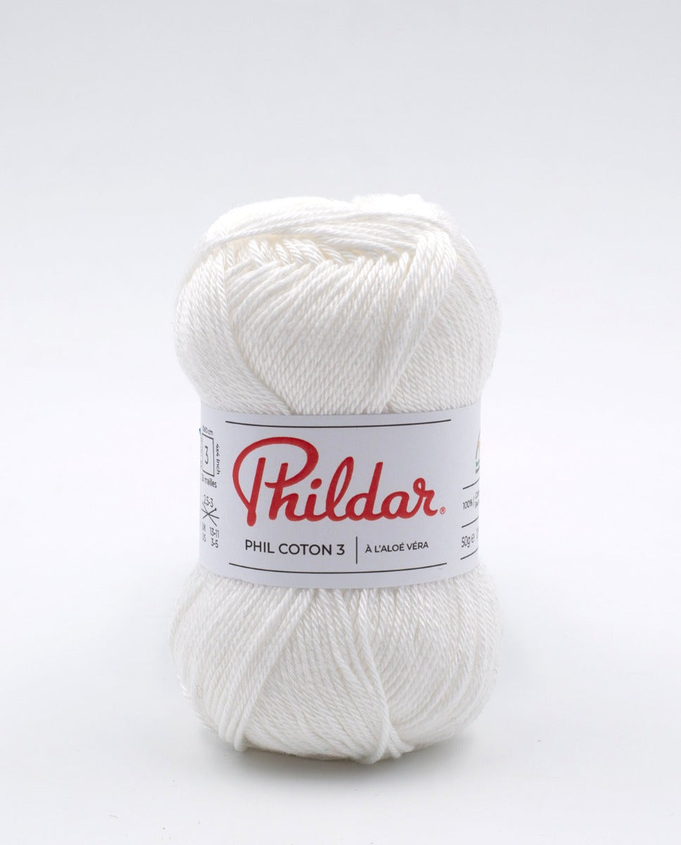 Phildar Coton 3 Weiß - Ribes y Casals