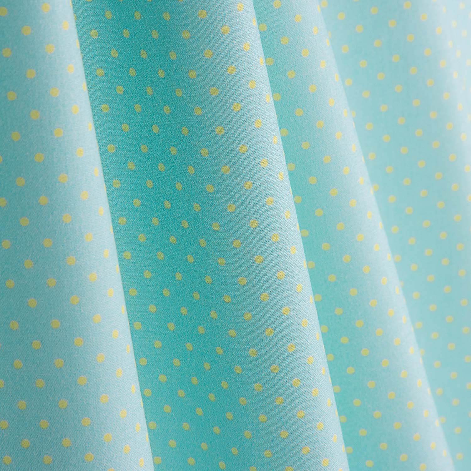 Lime Green Water Green Mini Polka Dots Bedruckter Perkal - Ribes y Casals