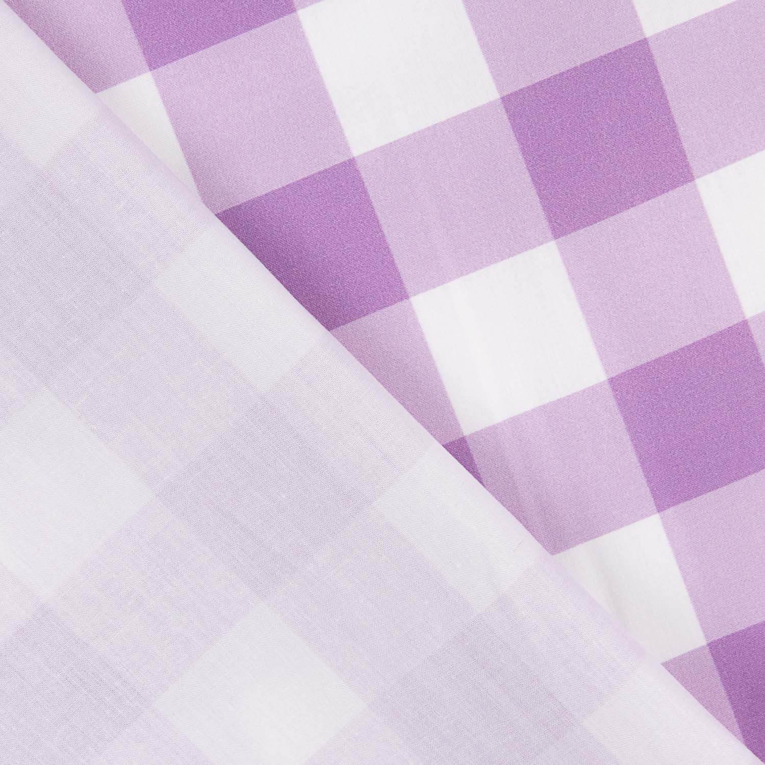 Mauve karierter bedruckter Perkal - Ribes y Casals