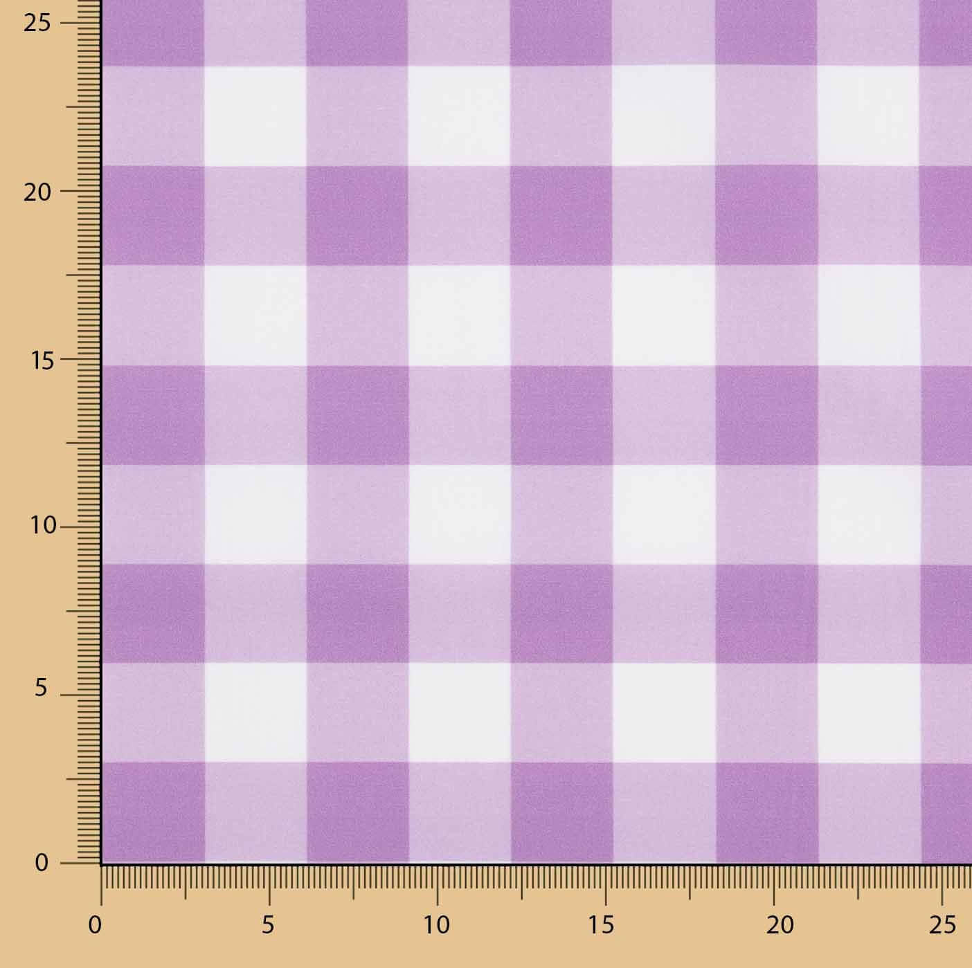 Mauve karierter bedruckter Perkal - Ribes y Casals