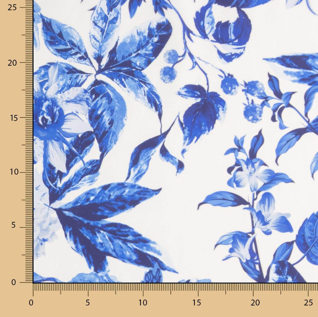 Satin Floral Print Blau - Ribes y Casals