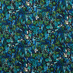Leichter Crêpe mit abstraktem Aufdruck Blau Blau Nachtgrün - Ribes y Casals