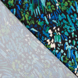 Leichter Crêpe mit abstraktem Aufdruck Blau Blau Nachtgrün - Ribes y Casals