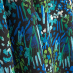 Leichter Crêpe mit abstraktem Aufdruck Blau Blau Nachtgrün - Ribes y Casals