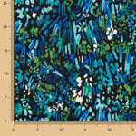 Leichter Crêpe mit abstraktem Aufdruck Blau Blau Nachtgrün - Ribes y Casals
