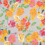 Georgette Viskose Blumen Grau - Ribes y Casals