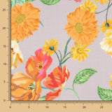 Georgette Viskose Blumen Grau - Ribes y Casals