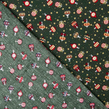 Bedruckte Popeline Popeline Vintage Balls Grün - Ribes y Casals