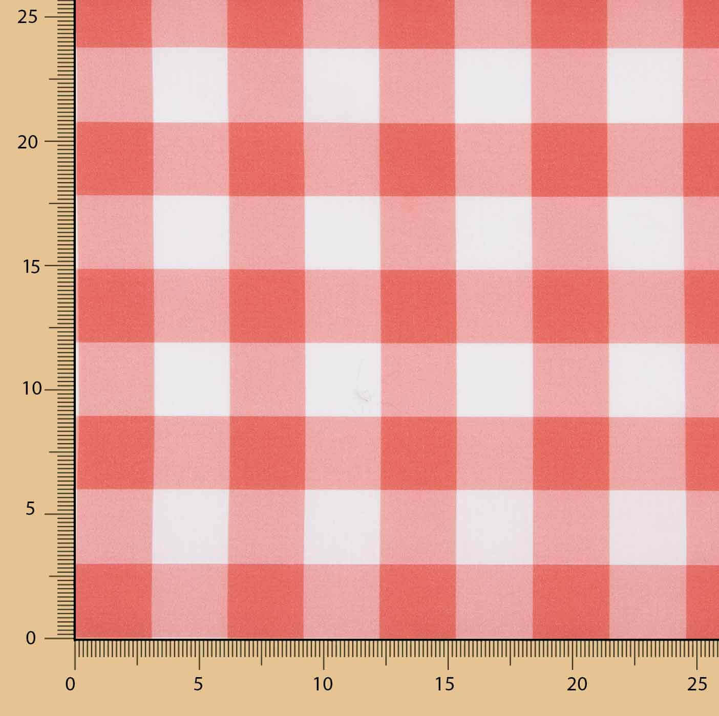 Rote Quadrate aus bedruckter Baumwollpopeline - Ribes y Casals