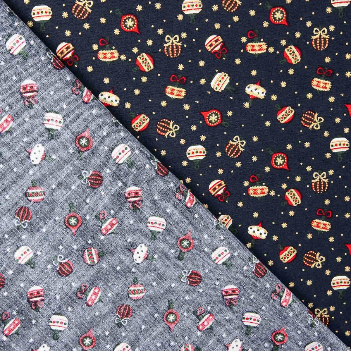 Vintage Ball Print Popeline Nachtblau - Ribes y Casals