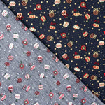 Vintage Ball Print Popeline Nachtblau - Ribes y Casals