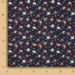 Vintage Ball Print Popeline Nachtblau - Ribes y Casals