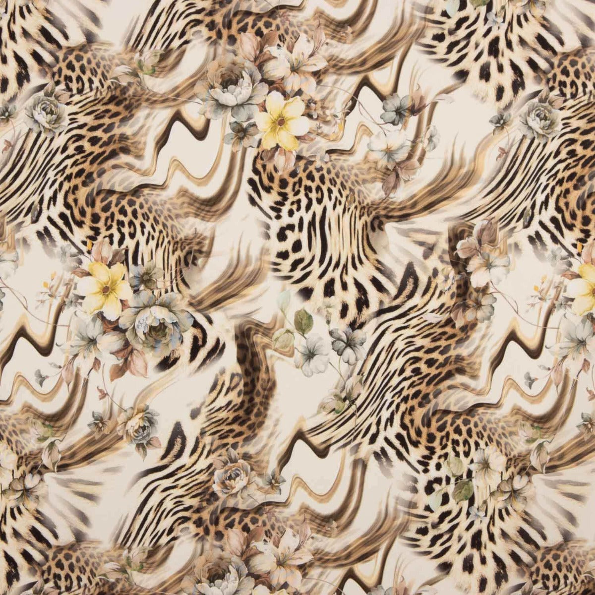 Crêpe Light Animal Print Floral Print Beige - Ribes y Casals