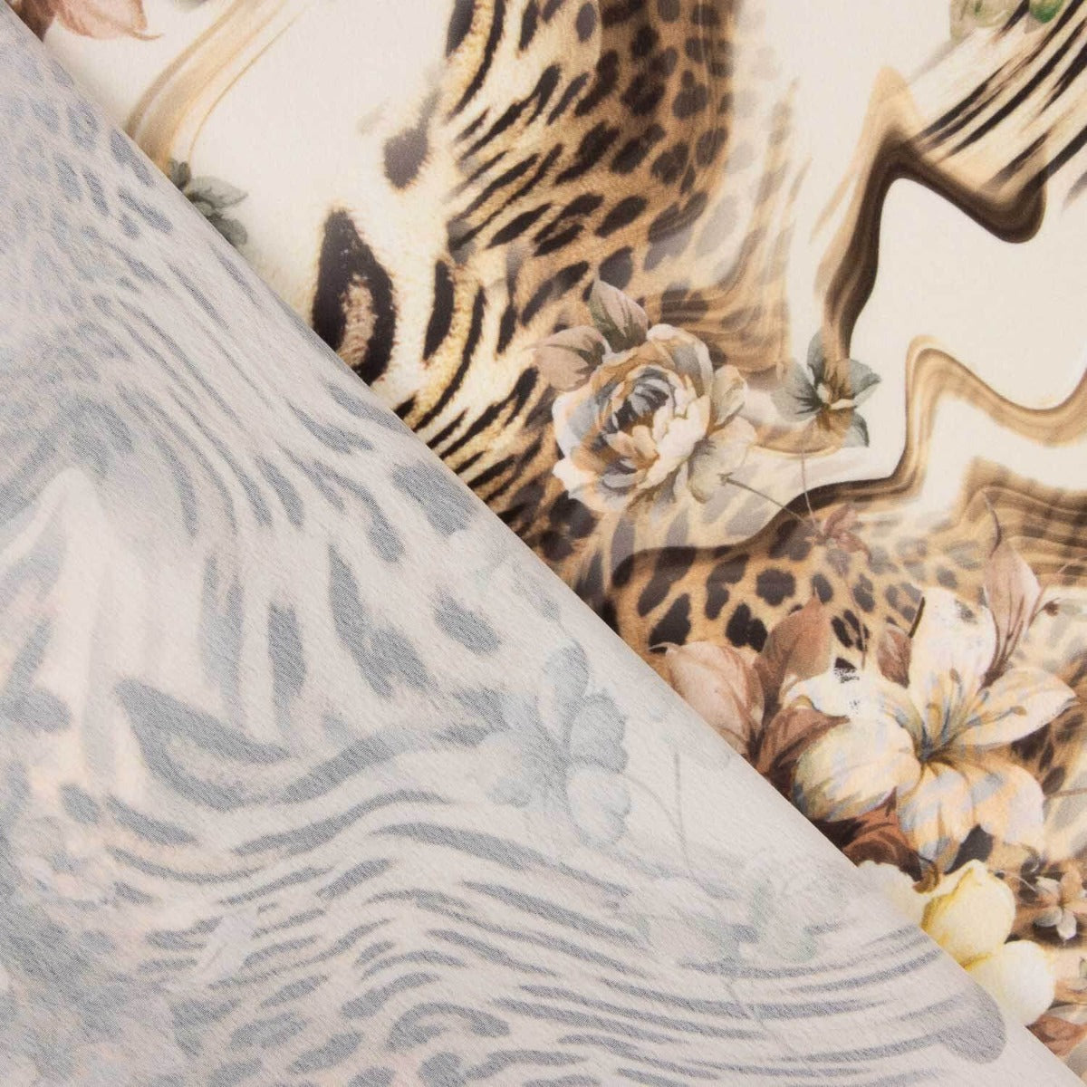 Crêpe Light Animal Print Floral Print Beige - Ribes y Casals