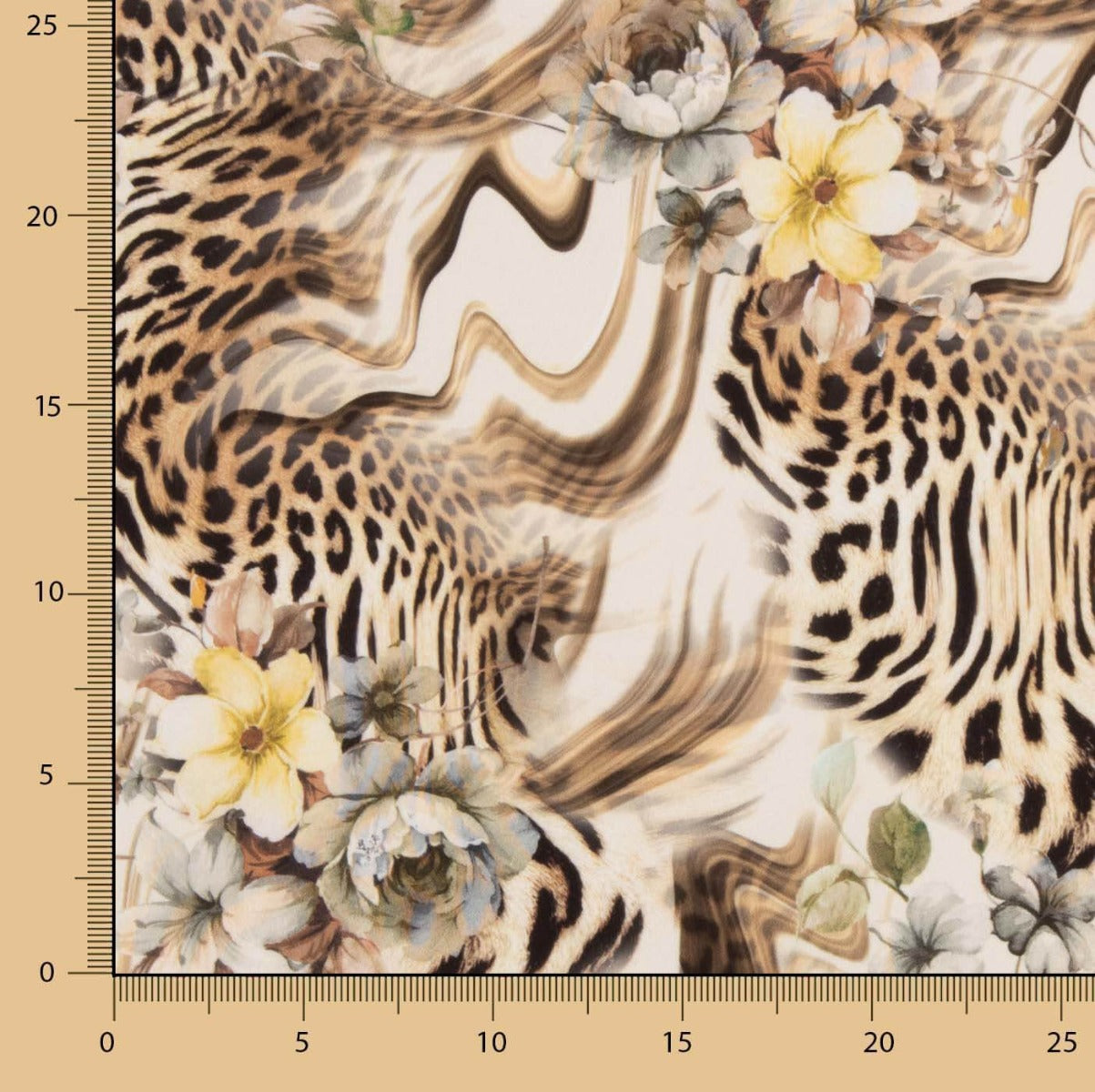 Crêpe Light Animal Print Floral Print Beige - Ribes y Casals