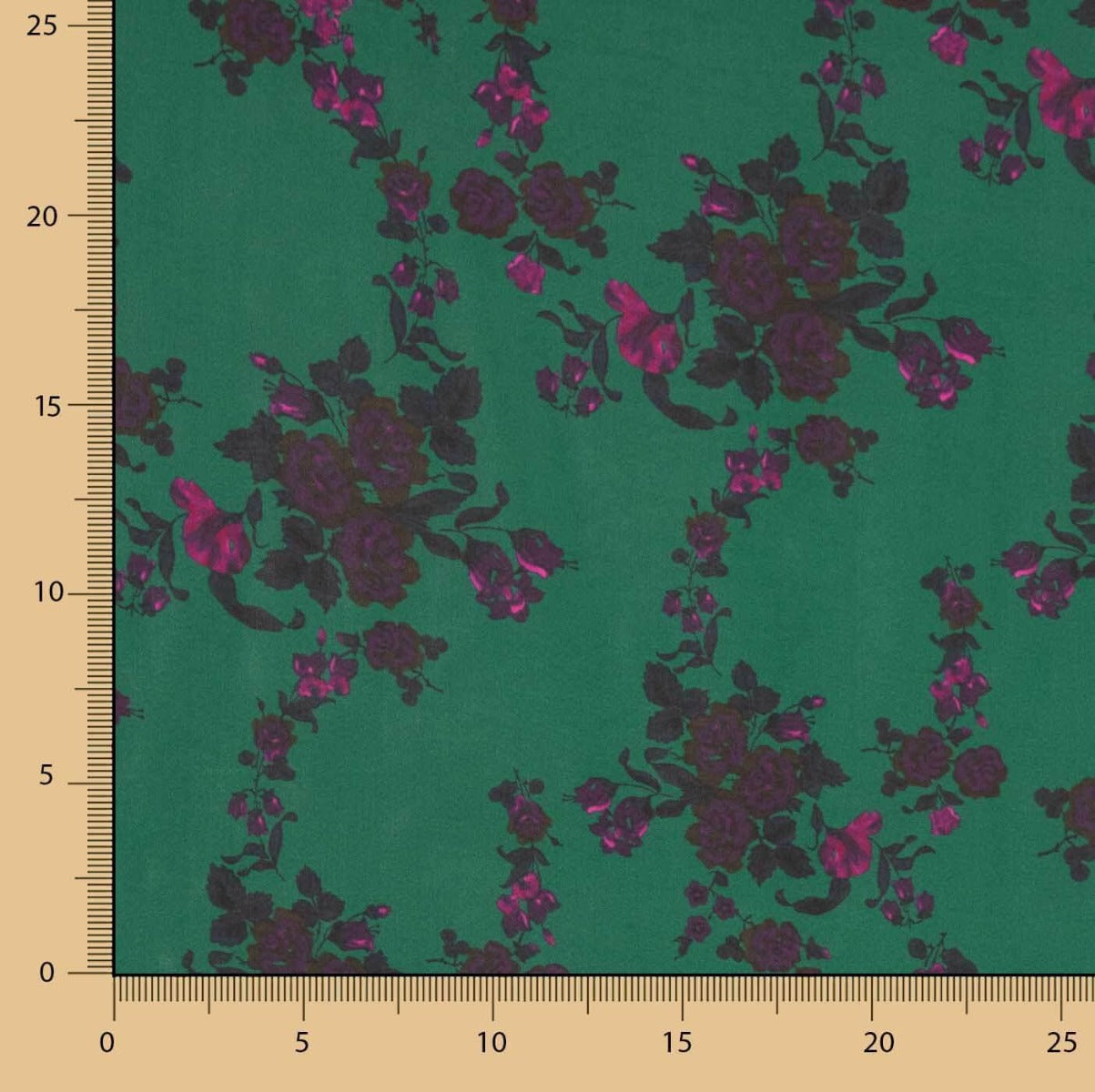 Voile Viskose Rose Cascade Grün - Ribes y Casals