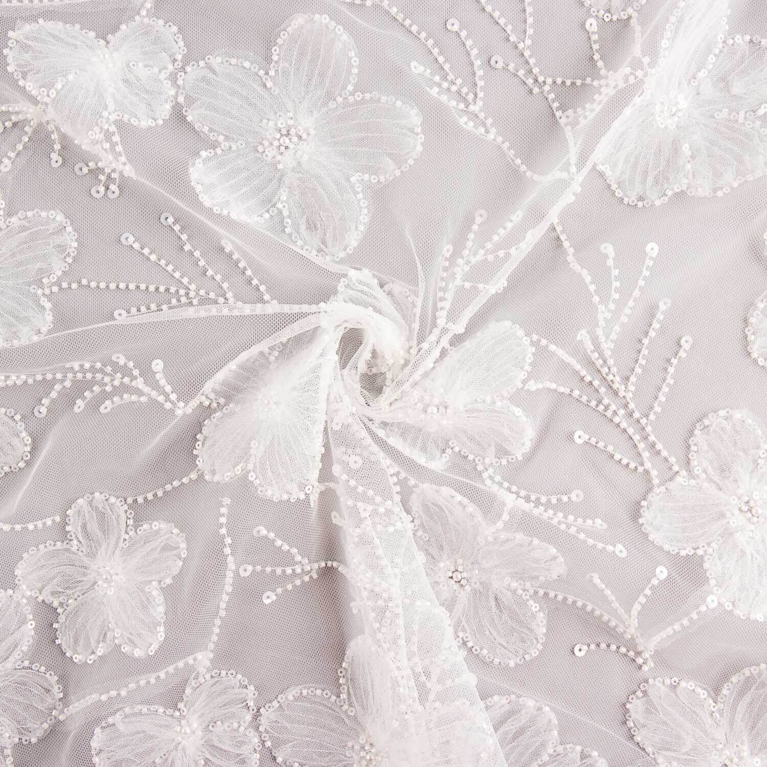Brautkleid aus Tüll mit Strass und gestickten Blumen – Elegance - Ribes y Casals