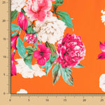 Orangefarbener Cretonne-Drucksatin - Ribes y Casals
