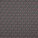 Crêpe Light Floral Print Mini Fuchsia auf Dunkelgrün - Ribes y Casals