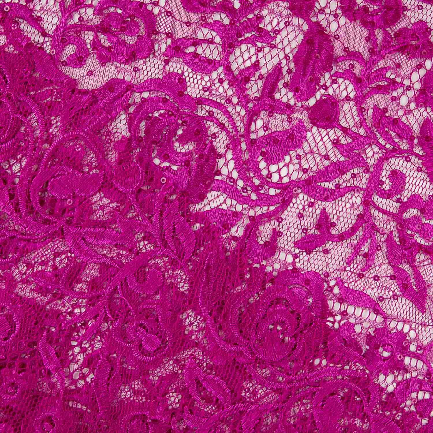 Magenta Rosa Blonda mit Pailletten Mini - Ribes y Casals